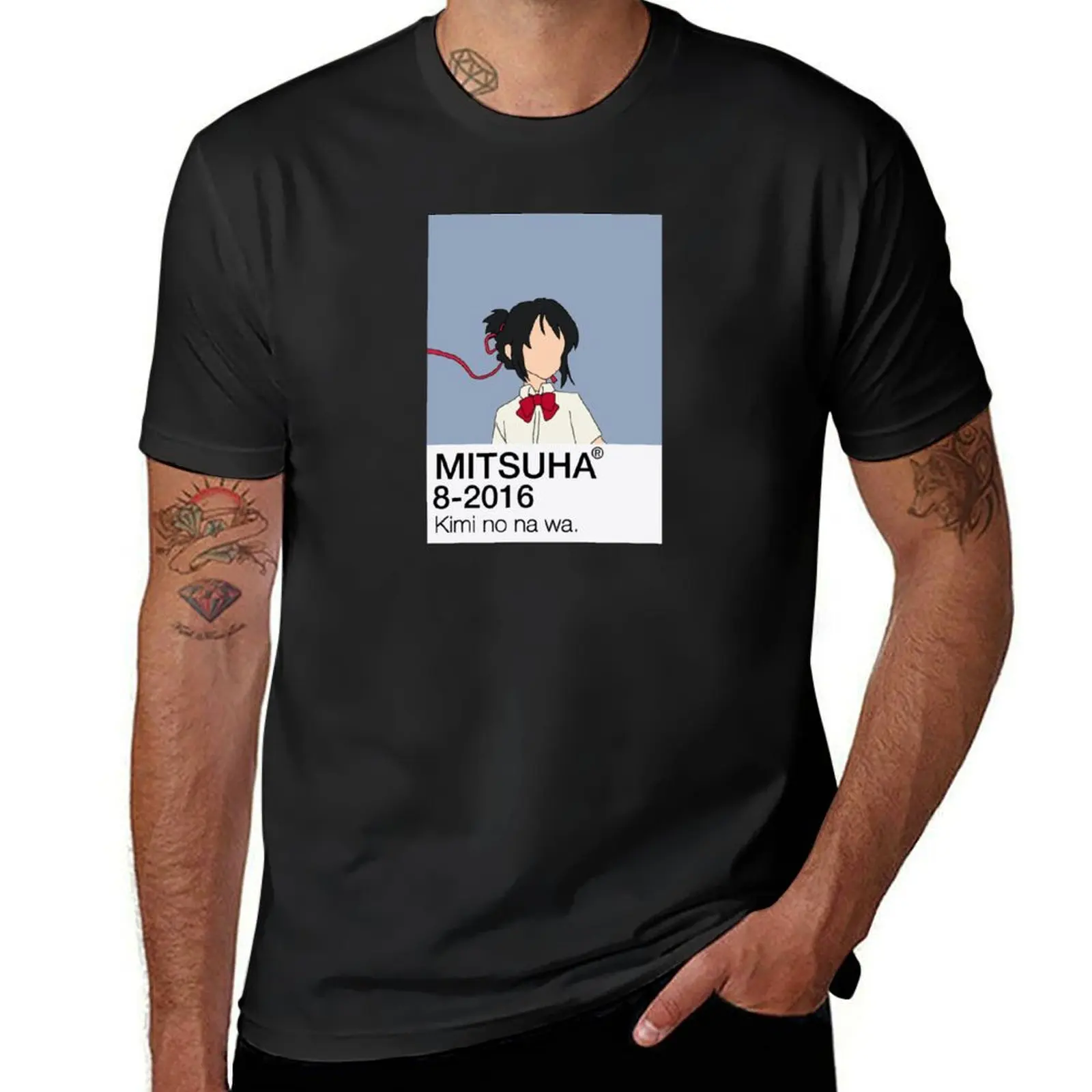 Mitsuha Miyamizu - Your name | Kimi no na wa. T-Shirt plus size tops anime clothes t shirt for men