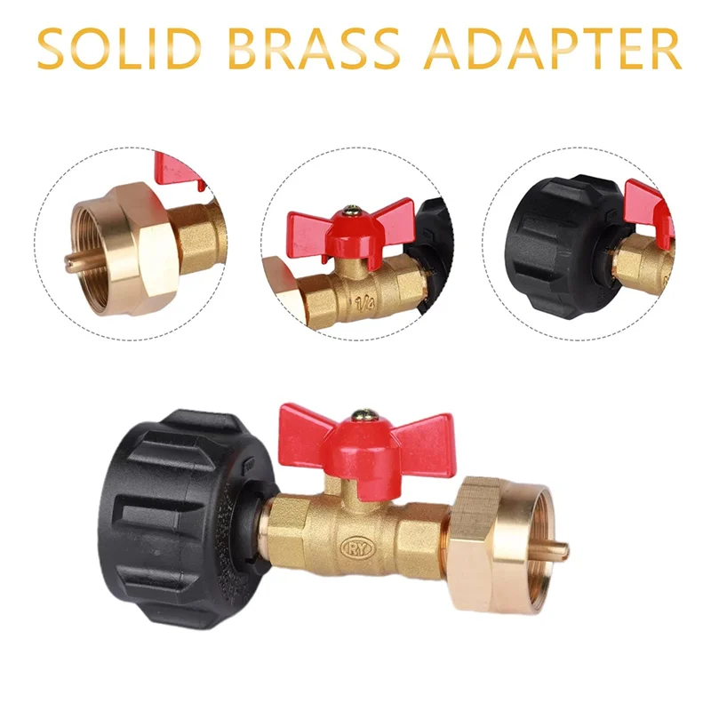 Propane Refill Adapter QCC1/Type1 Propane Refill Coupler for Camping Grill 1LB Bottle Tank with 1 LB Propane Bottle Caps