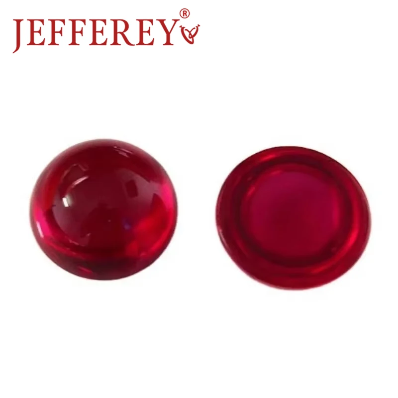 

4mm- 28mm Ruby Red Colour Lab Created Loose Stone 8A Round Shape Flat Bottom Cabochon Synthetic Gemstone Wholesale Jewelry
