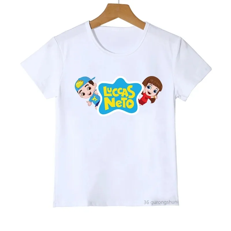 New Hot-selling Children\'s Cotton T-shirt Fun Luccas Neto Cartoon Print Boy T-shirt Summer Casual Clothes Fashion Girl T-shirt