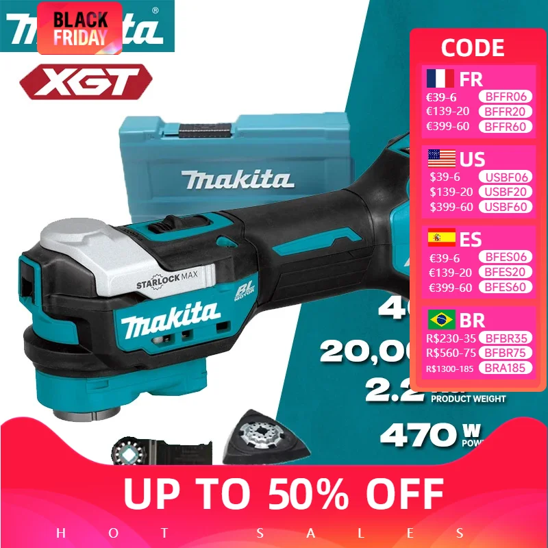 MAKITA TM001GZ 40V MAX XGT Cordless Brushless AVT Oscillating Multi-Tool Rechargeable Durable Makita Lithium Power Tools TM001G