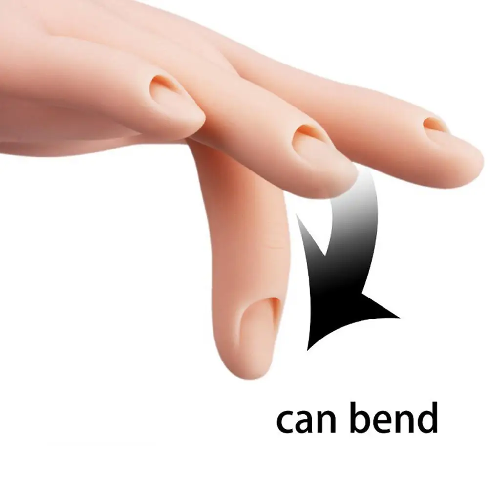 1 PC Nail Art การฝึกซ้อมมือ Bendable ซิลิโคนมือปลอมสําหรับเล็บการฝึกอบรมจอแสดงผลเล็บเครื่องมือ