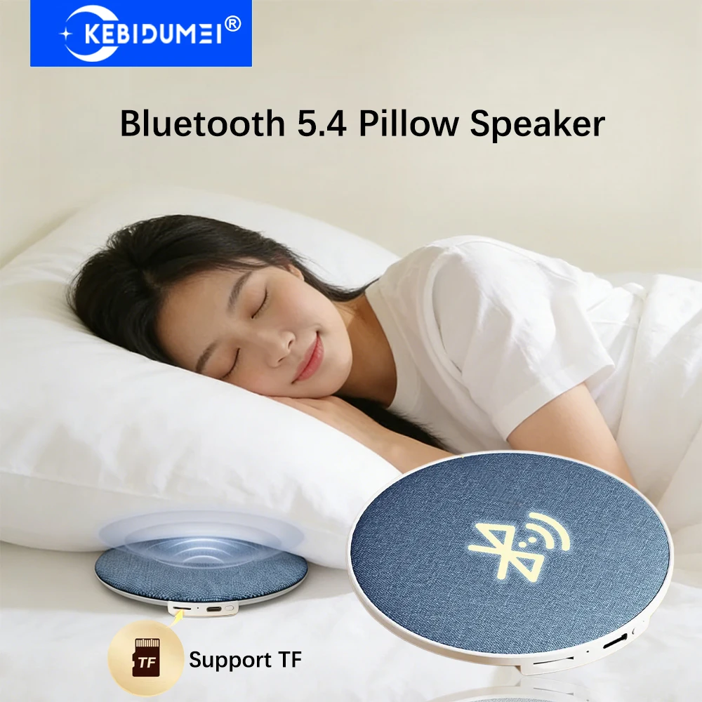 KEBIDUMEI Mini Altavoz para Dormir Debajo de la Almohada, Altavoz Bluetooth 5.4, Sonido Dinámico de Alta Fidelidad, Reproductor de Música Inalámbrico, Compatible con Reproducción de Tarjetas TF