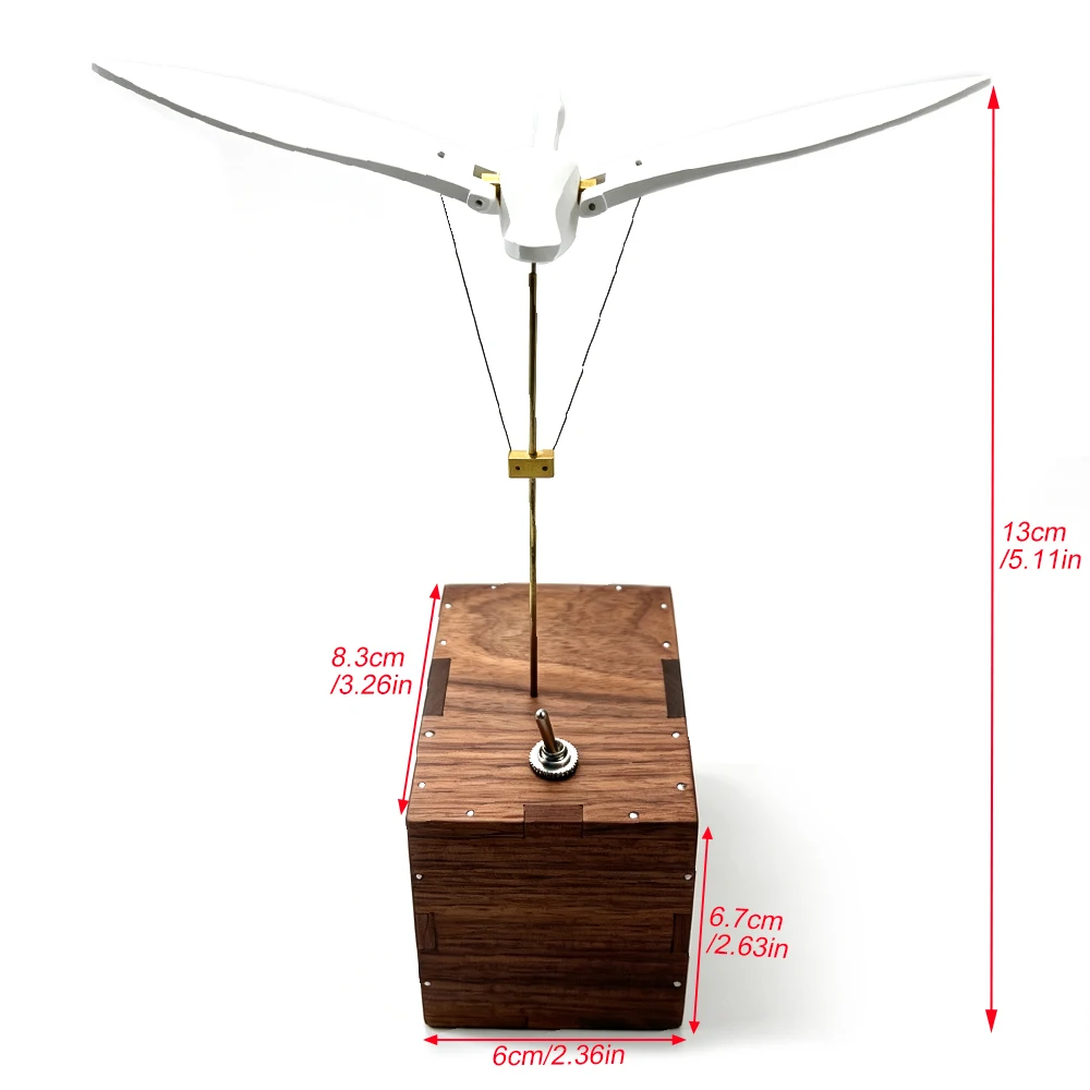 1PCS Handcrafted Wooden Flying Swan Bionic Model with Mechanical Transmission, Surrealistic Creative Collectible Kits