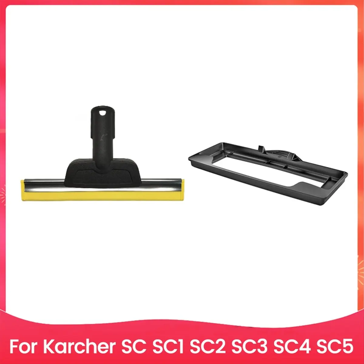 【Newest AT03】2PCS for SC1 SC2 SC3 SC4 SC5 Steam Cleaner Spare Parts Window Squeegee Nozzle and Carpet Glider Accessories
