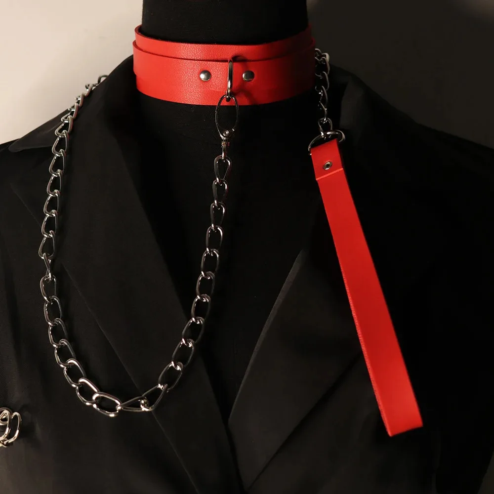 Bdsm Bondage Rope PU Leather Collar Sex Toys For Women Adults Games Choker  Fetish Chain Goth Accessorie Adjustable Neck Harness