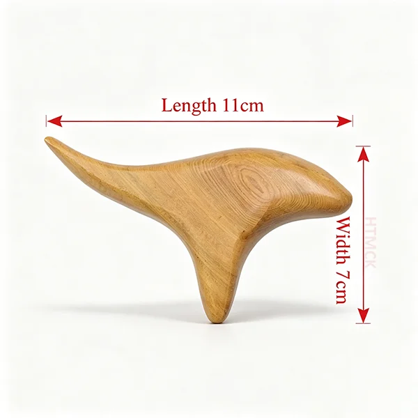 Wooden Triangle Acupressure Massager, Handheld Trigger Point Muscle Relief Tool
