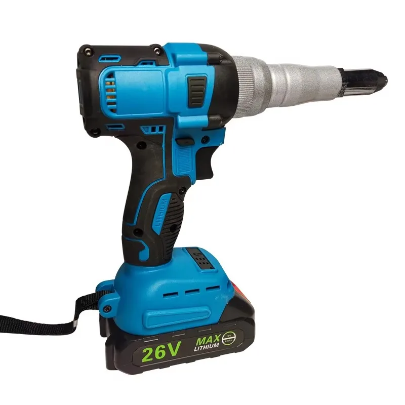 Electric Rivet Gun 26V Riveter Gun Brushless Rivet Screwdriver Cordless Rechargeable Rivet Nut Gun Power Tool LED Light