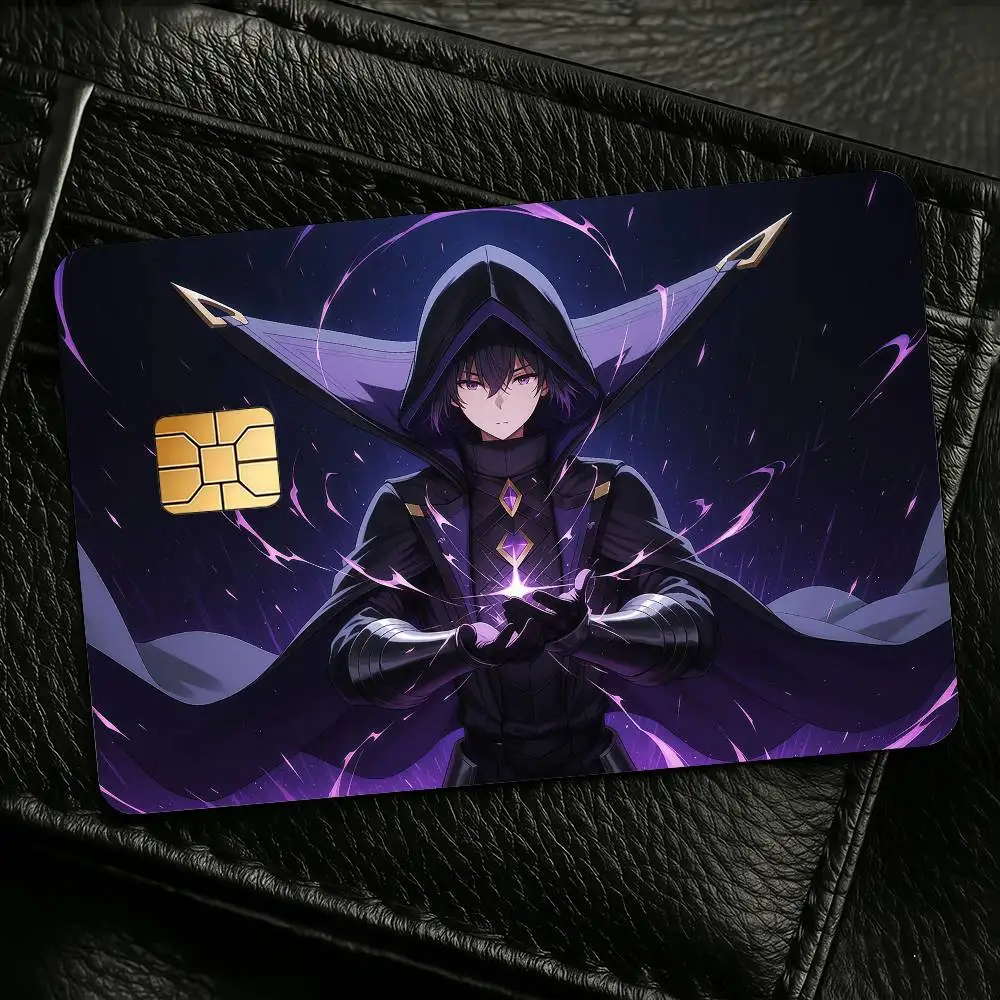 Anime E-EminenceS In S-Shadow Credit Skin Cover Card Stickers 4PCS Film Bus Pass Front Decoration Bank Debit Waterproof