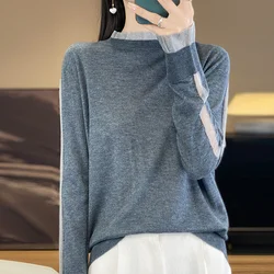 2024 New Spring and Autumn Cashmere sweater Women Long Sleeve O-Neck Lace Knitted Sweater Pullover Cashmere sweater Women