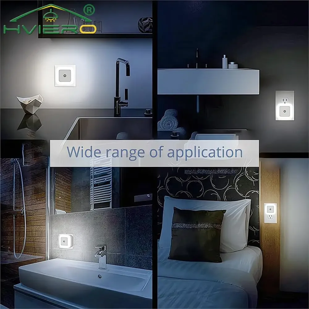 LED Night Lights Motion Sensor Smart Bulbs Battery Operated Bedside Square Wall Lamps Room Hallway Pathway Toilet Homes Lighting