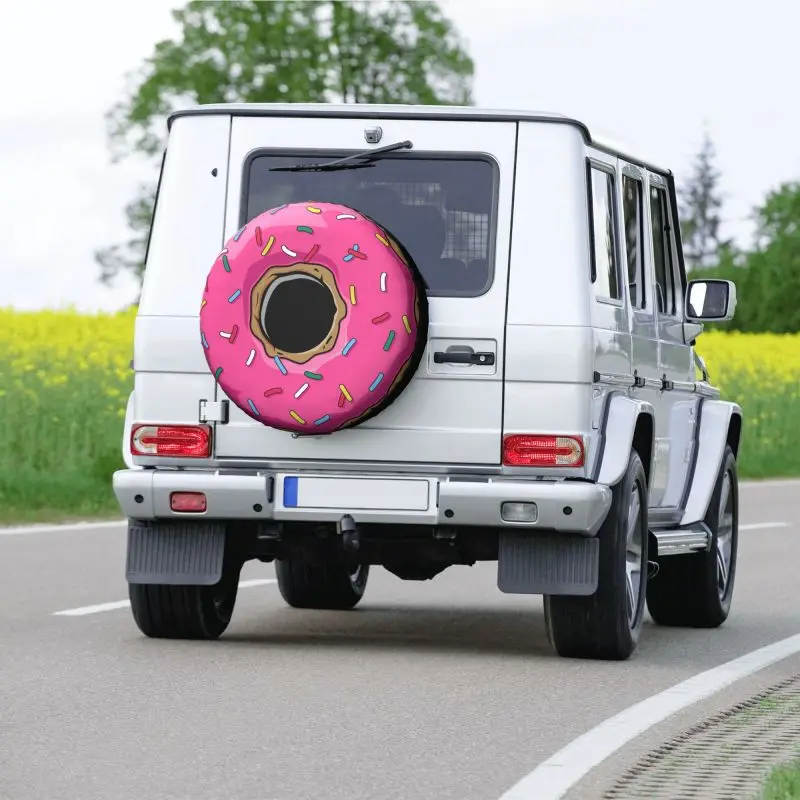 Custom Cartoon Donut Spare Tire Cover for Jeep Grand Cherokee Doughnut 4WD 4x4 SUV Car Wheel Protector 14\