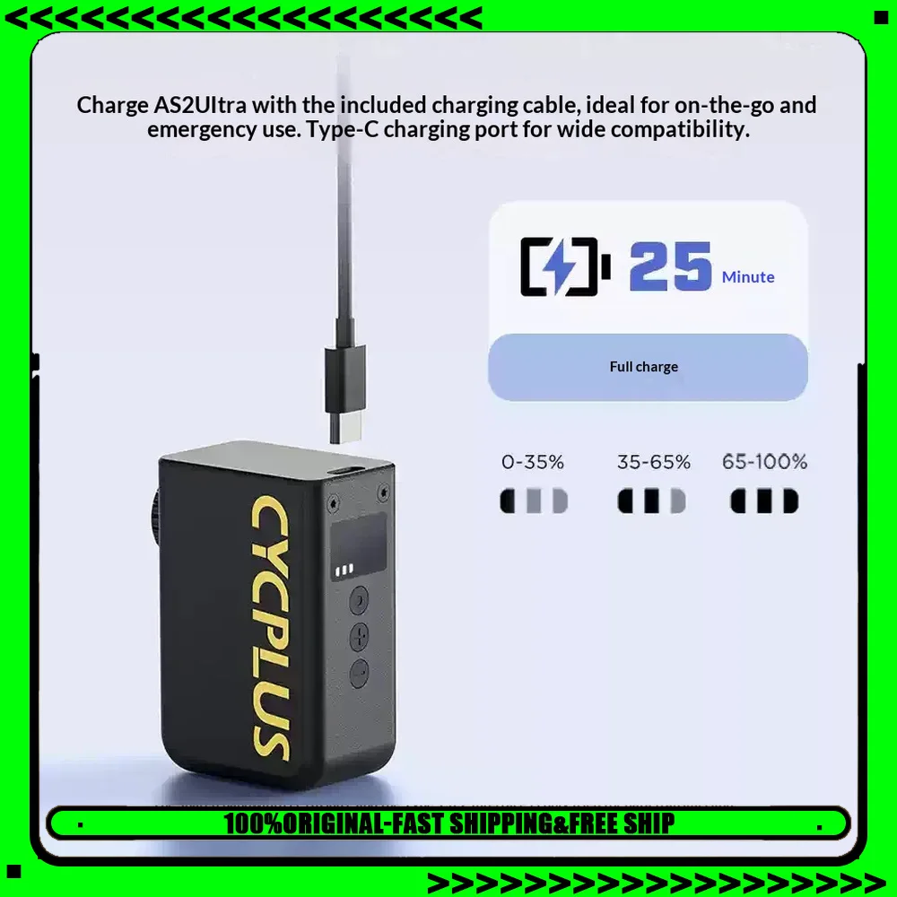 CYCPLUS AS2 Ultra Mini Electric Bike Pump Portable High Pressure Bicycle Tire Inflator