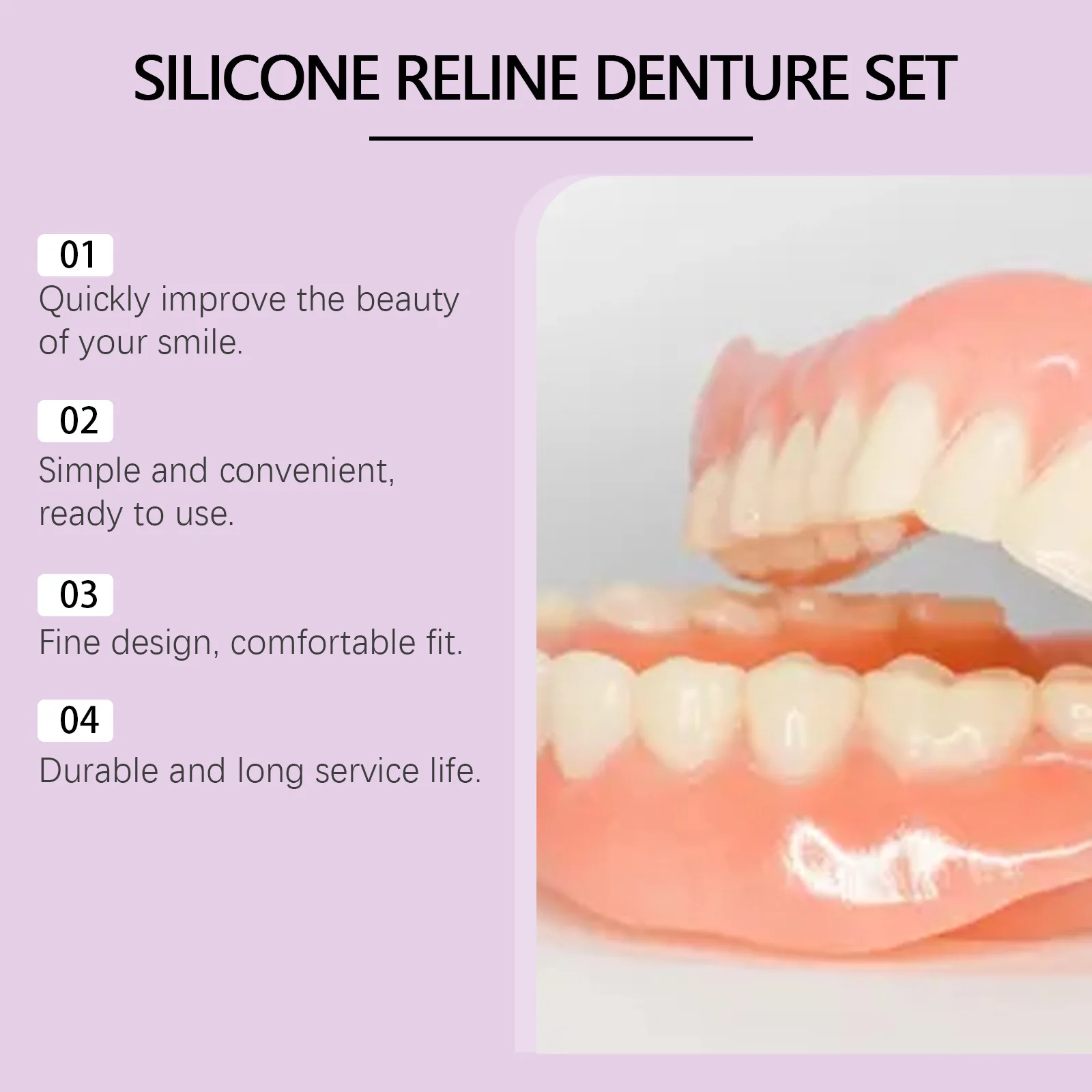 Emporary Cosmetic Teeth Kit Denture Beauty Modification Set Teeth Gap Filling Comfort Fit Smile Enhancer for Photos & Parties