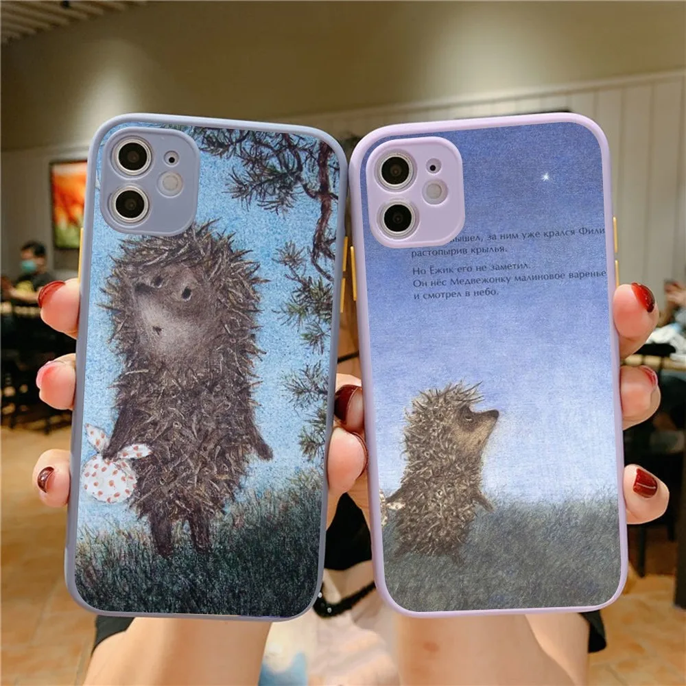 

Bright Hedgehog In The Fog Phone Case For IPhone 14 X XR XS 7 8 Plus 11 12 13 Pro MAX 13mini Matte Shockproof Case