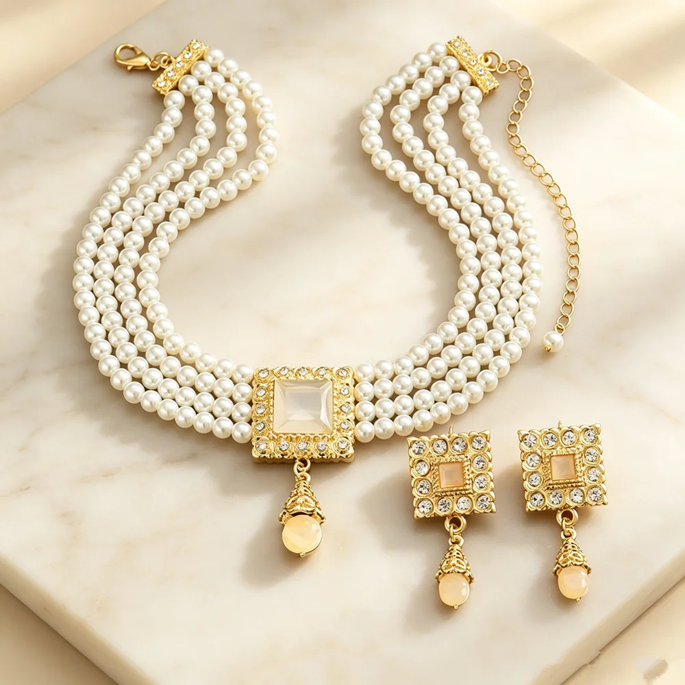Handmade Multi-Layer Beaded Headpiece with Metal Pendant Versatile Middle Eastern Wedding Or Party Ladies Hair Accessory