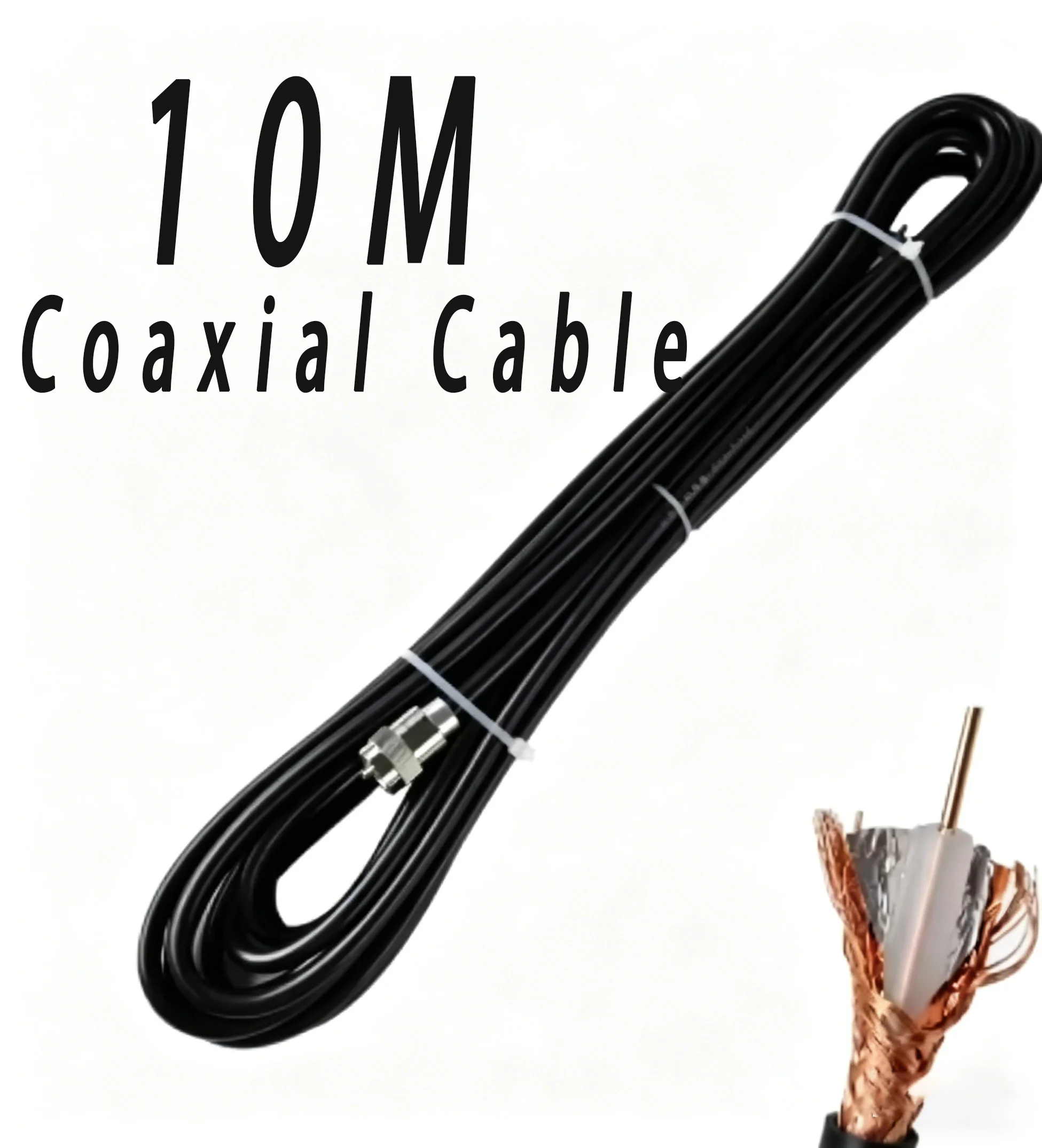 10M 32FT 50-5 Coaxial Cable PL259 Male to Male 50 Ohm Low Loss RF Antenna Extension Cord for CB Ham Walkie Talkie 100W