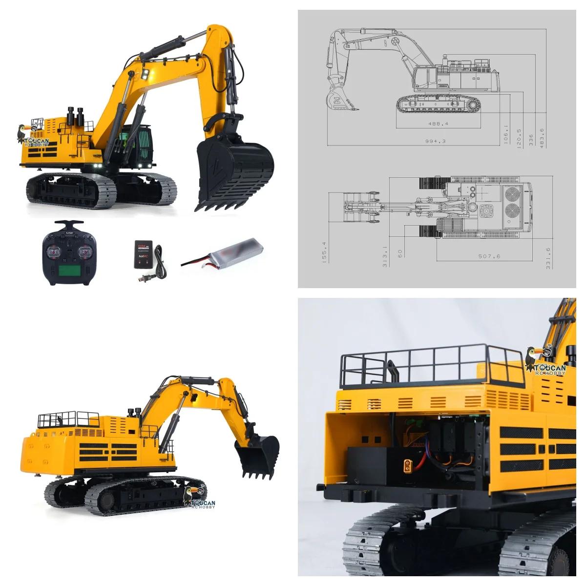 

ZOOMLION ZE960G RC Гидравлический экскаватор RTR 1/12 Дистанционное управление Металлический двойной насос Экскаватор Сверхмощная машина Свет Звук Курение