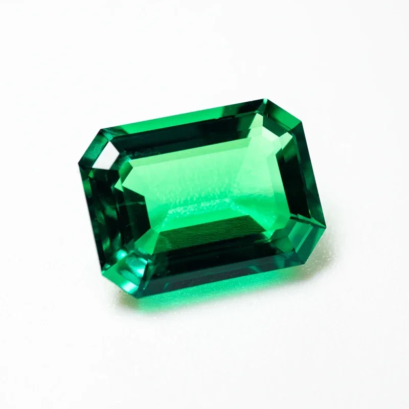 Lab Grown Columbia Emeralds size 13x18mm Hydrothermal Emerald Hand Cut with Cracks Inclusions Inside Selectable AGL Certificate