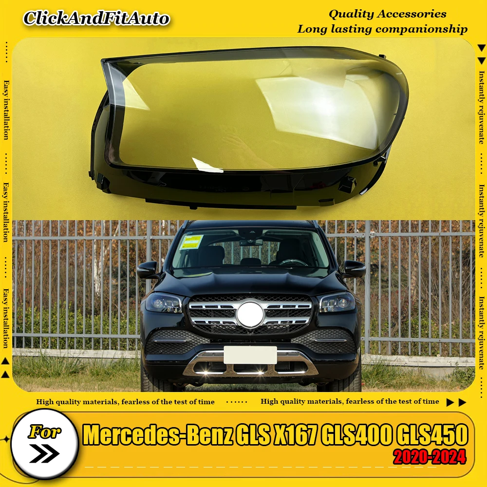 

For Mercedes-Benz GL-Class X164 GL350 GL450 2006-2011 Penutup Lampu Depan Lensa Shell Plexiglass Pengganti Kap Lampu Asli