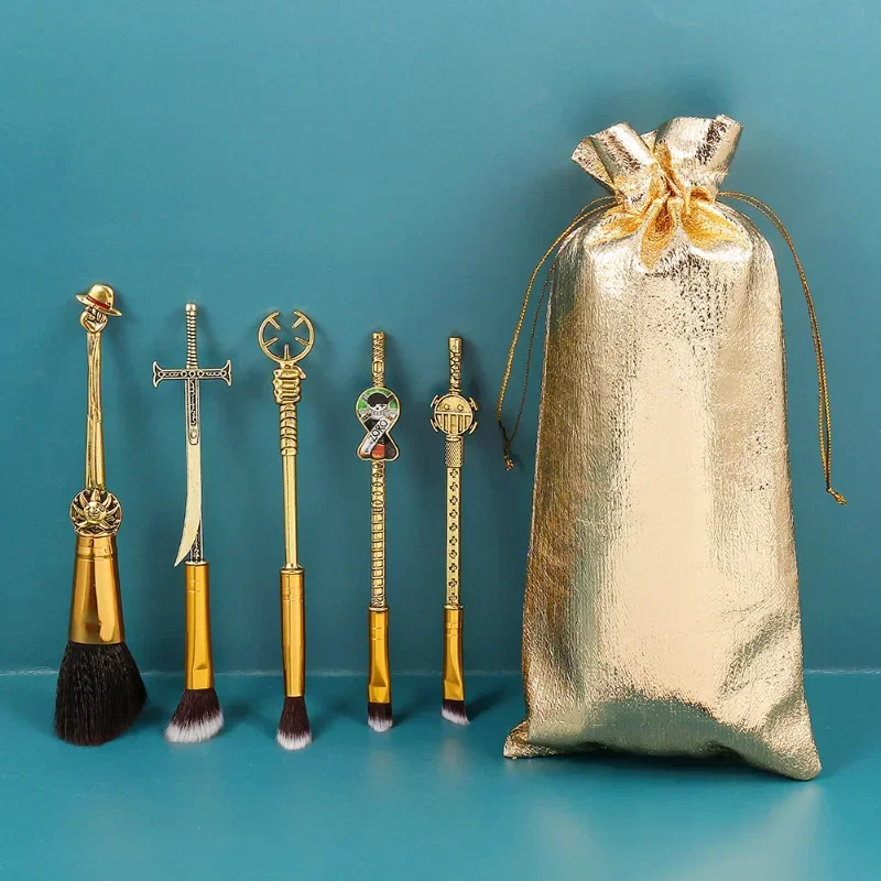 One Piece Makeup Brushes Set Cosplay Luffy Blush Nose Eye Shadow Eyebrow Brush Figures Zoro Ghost Cosmetic Prop Gift view 4