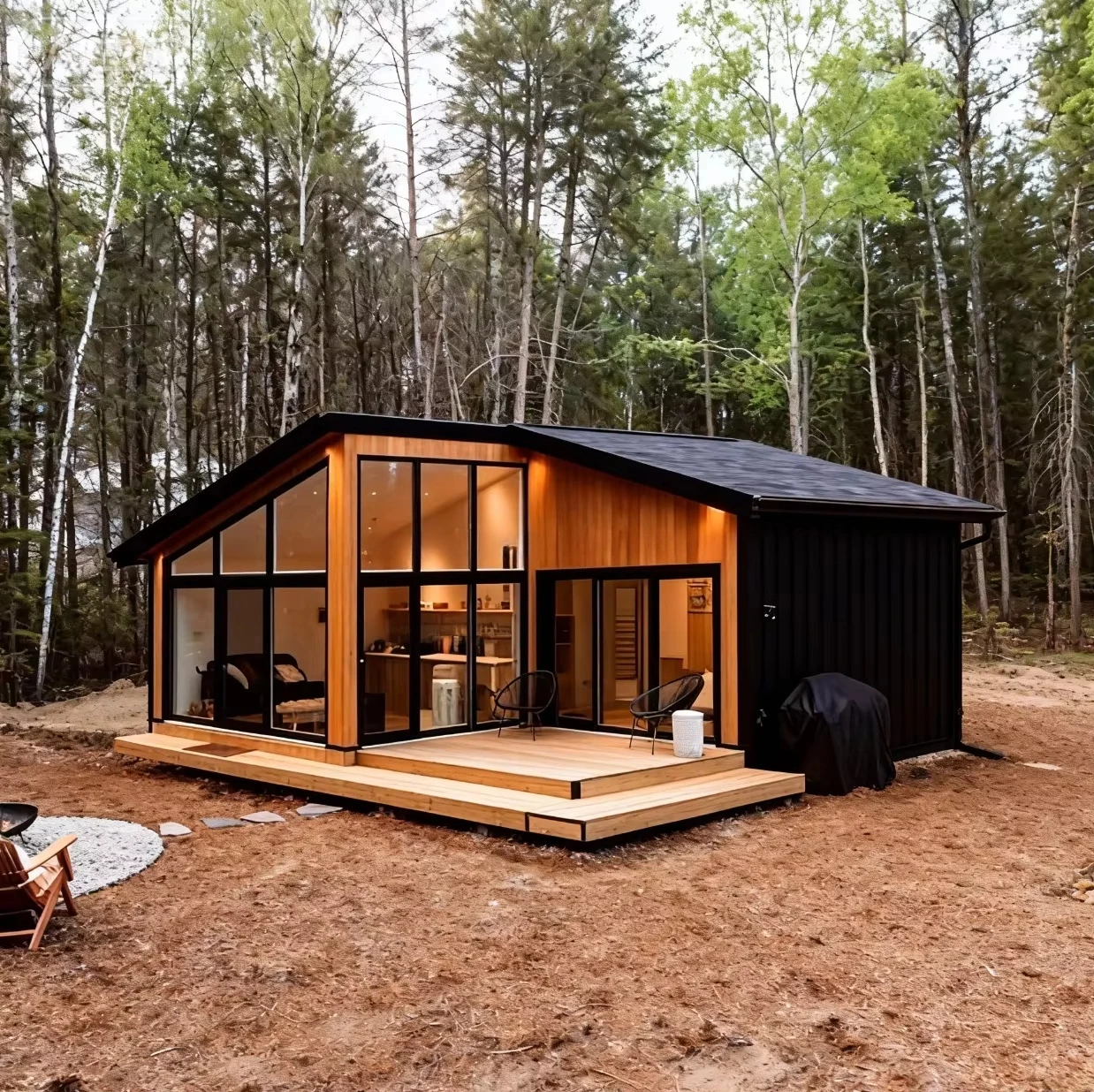 Customized 20ft Foldable Prefab Container House with Solar Panel Modular Expandable Home Sale