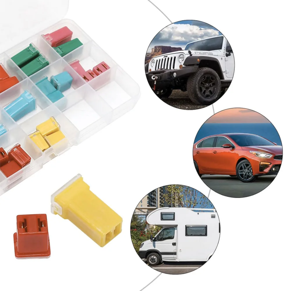 30-teiliges Jcase Sicherungs-Sortiment-Set, Niedrig- und Hochprofil-Boxsicherungen 20A 30A 40A 50A 60A, Kartuschen-Sicherungen – Detail 7