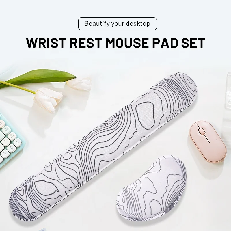 Simplicity Cute Wrist Rest Gaming Water Resistant Memory Foam Mouse Pad Set Ergonomic Cloud Cartoon PC Comfortable Office