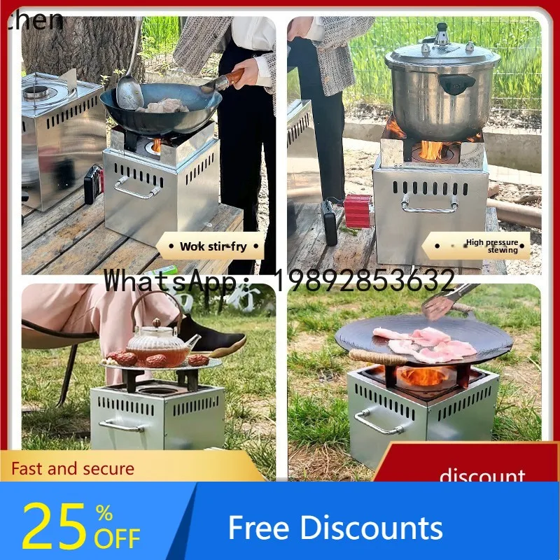 

AA Outdoor New Rural Household Firewood Stove Portable Camping Cooking Stove