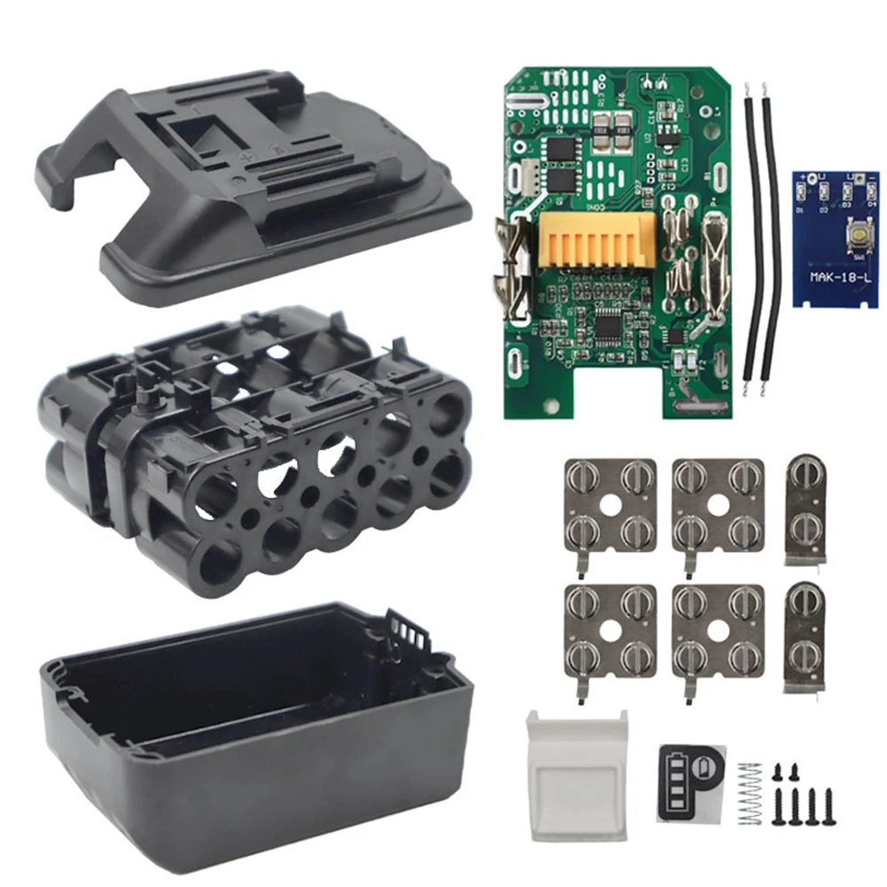 

BL1830 Li-Ion Battery Case Charging Protection Circuit Board Box for Makita 18V Label LED Battery Indicator BL1860