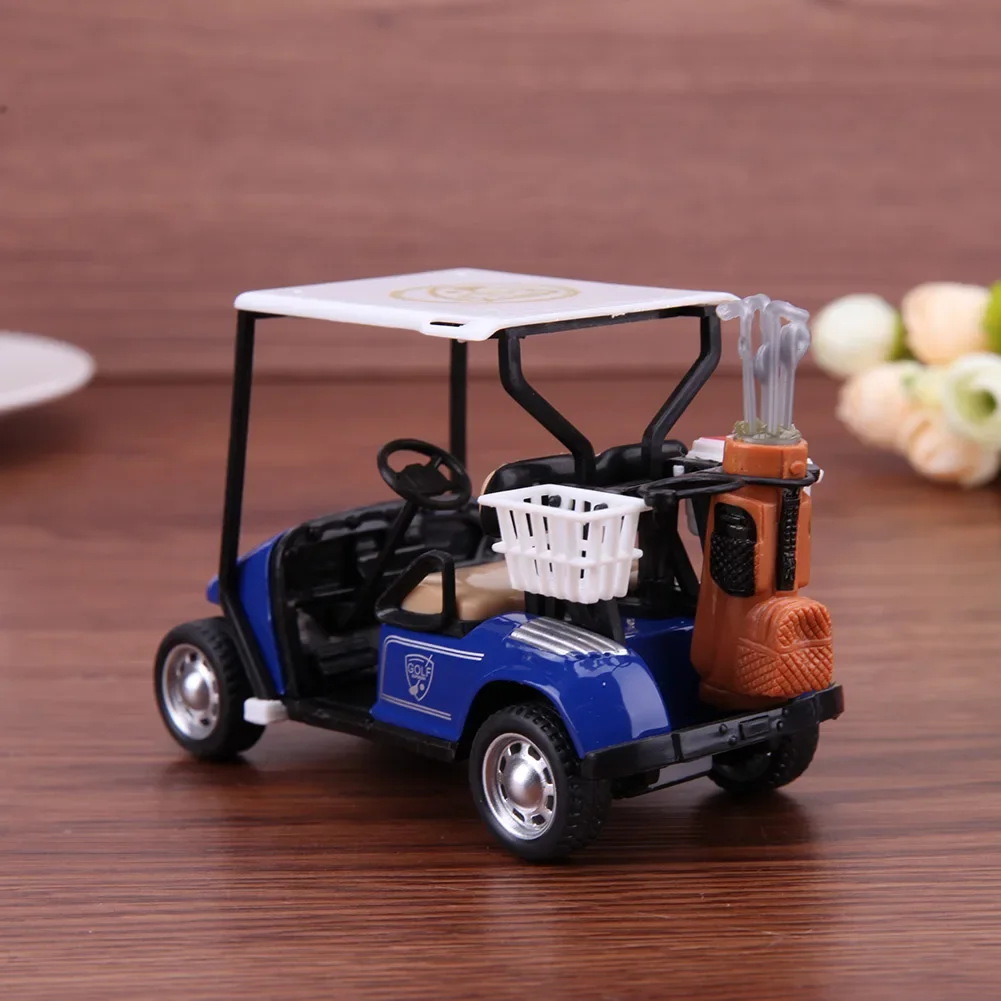 1/36 Golf Model Car Mini Pullback Action Golf Cart Model Kids Toy Easy Operation with Light Music Safe for Children Holiday Gift