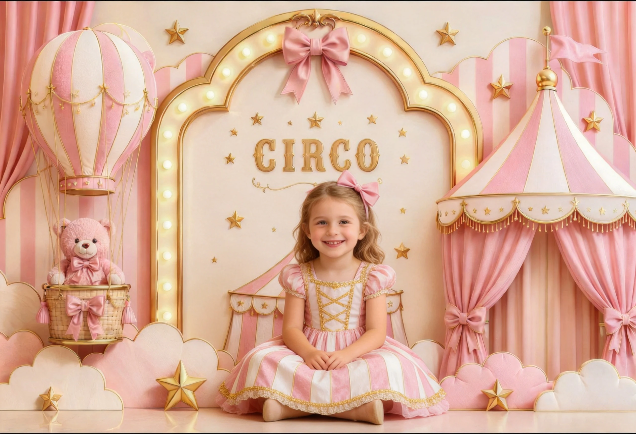 Kids Photography Backdrop Circus Tent Hot Air Balloon Carousel Ferris Wheel Newborn Baby Birthday Party Photo Studio Background
