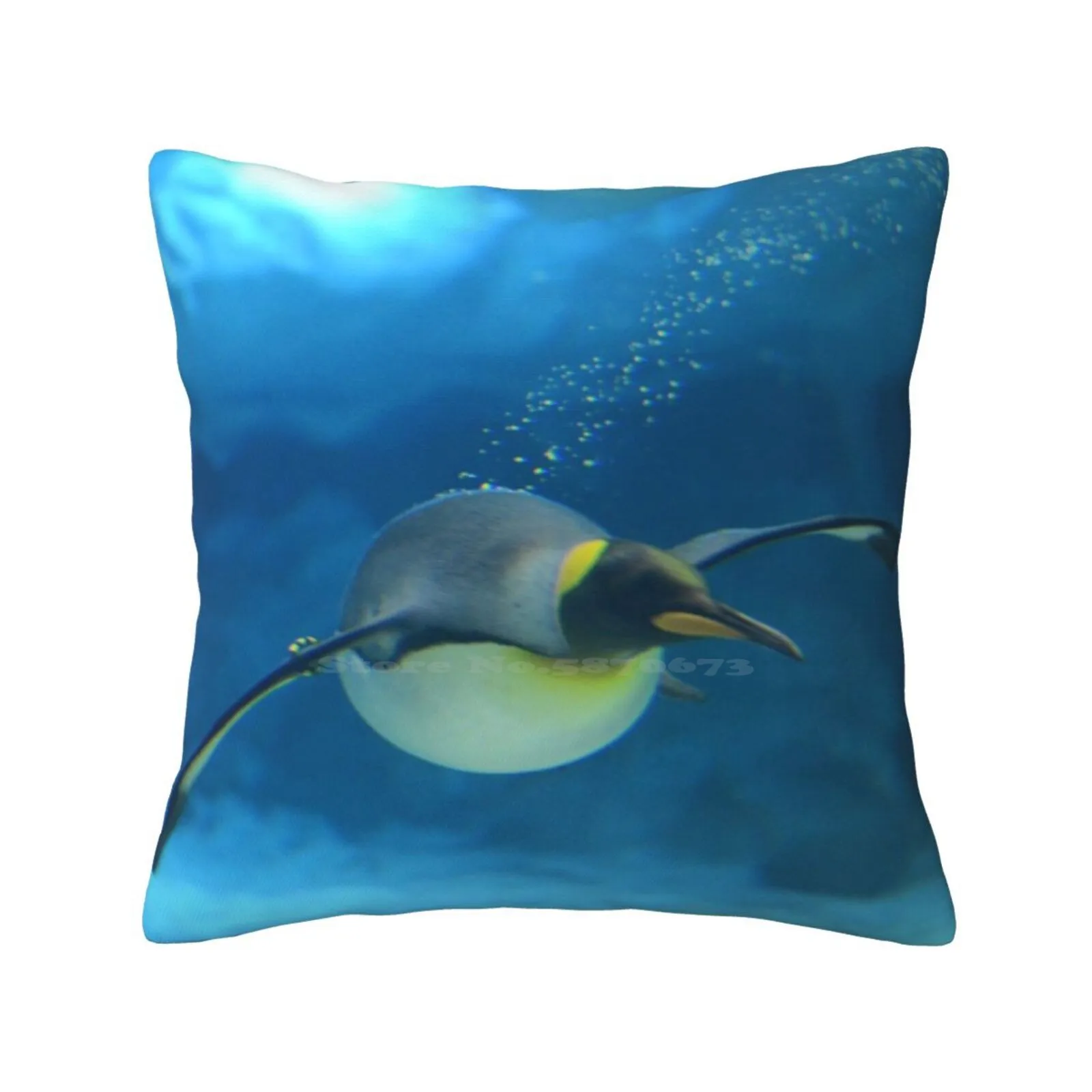 Penguin Blues Pillow Cover Hug Pillowcase Penguin Blue Seaworld Gold Coast Nikon D7000 Nifty 50 50Mm