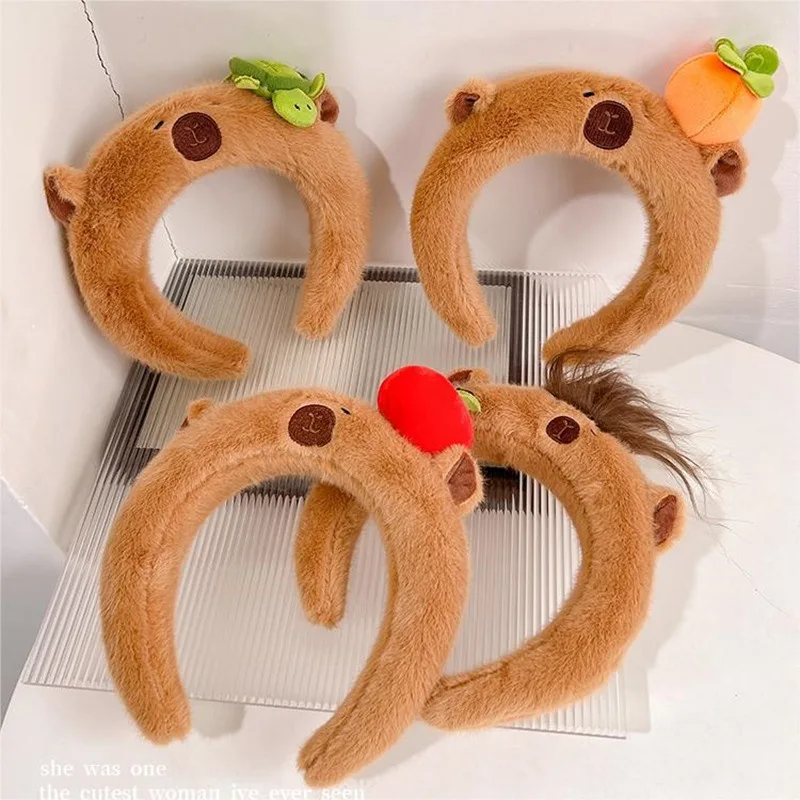 Multiple Type Cartoon Capybara Hair Hoop Photography Hair Holder Christmas Party Headwear for Children Women