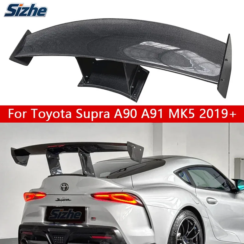 

For Toyota Supra A90/A91 MK5 2019+ VRS Style Carbon Fiber Tail Fins Rear Trunk Spoiler Wing Body Kit Car Accessories