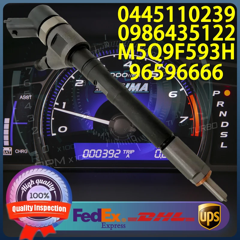 

0445110239 0986435122 1980H2 96596666 M5Q9F593HB Common Rail Injector For Citroen Berlingo Jumpy Ford Fiesta Focus 1.6 Engine