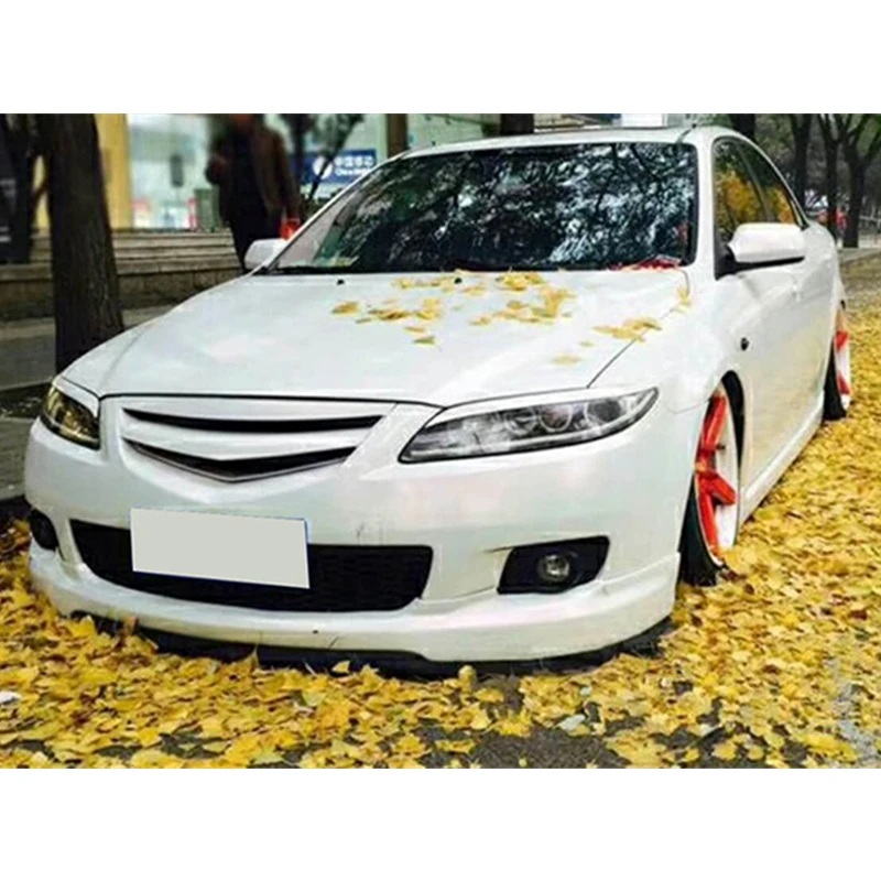 For Car Grille OLD Mazda 6 Front Bumper Grille Splitter Upper Grill Cover Protector ABS Plastic Mazda6  Accessories 2003-2013