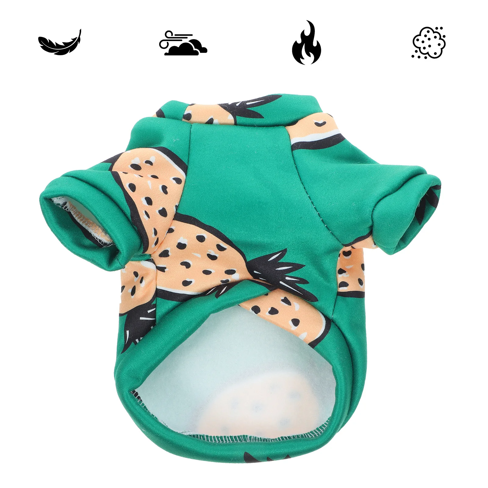

Pet Clothes Costume for Small Dogs Cats Winter Warm Fleece Cartoon Print Pineapple Design Dog Outfit Thick Puppy Clothing
