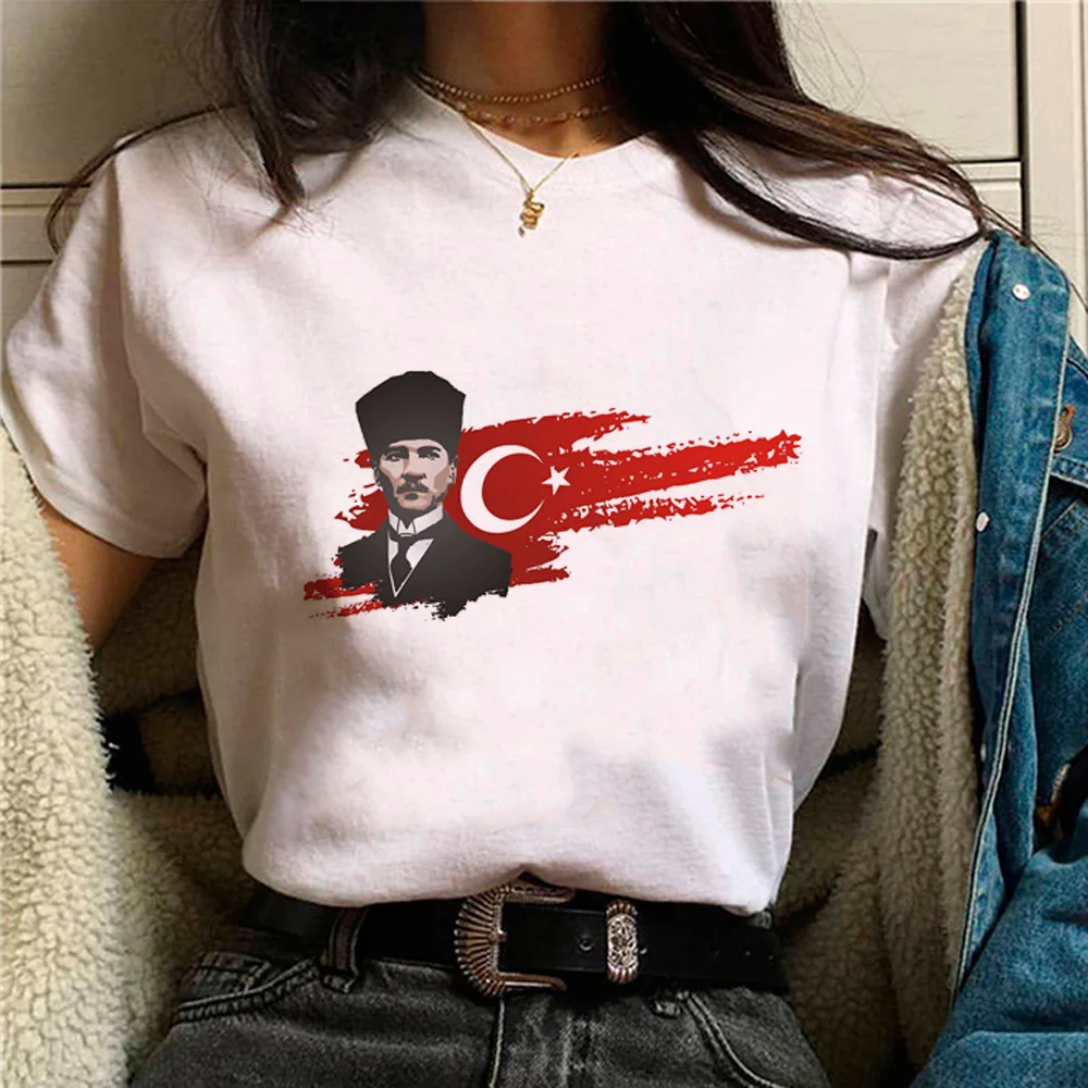 Ataturk T-Shirts Vrouwen Anime Harajuku Japanse T-Shirt Meisje Manga Komische Grappige Kleding