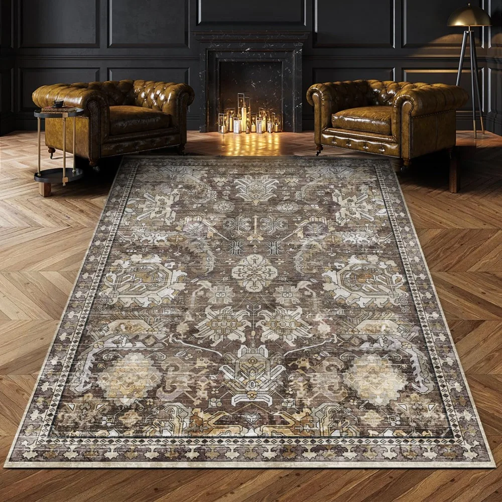 

Washable Area Rugs - Perfect for Living Room, Bedroom, Kids Room, Nursery - Stain & Water Resistant Non-Slip, Pet & Child Friend