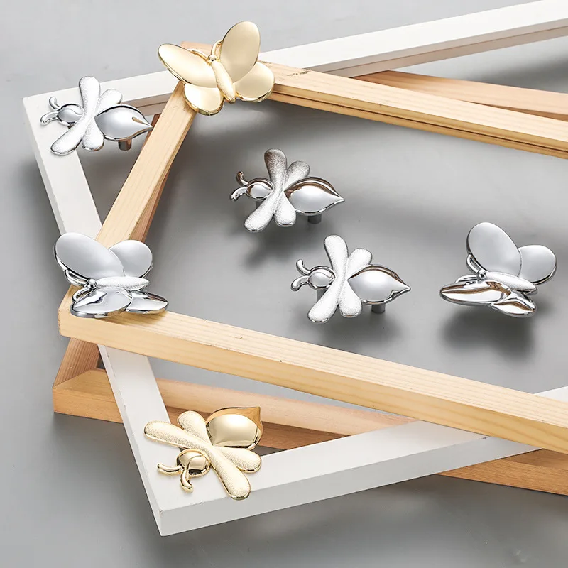 Children's Room Cabinet Pulls Drawer Handles Modern Minimalist Wardrobe Door Knobs Personality Creative Butterfly Bee Handle