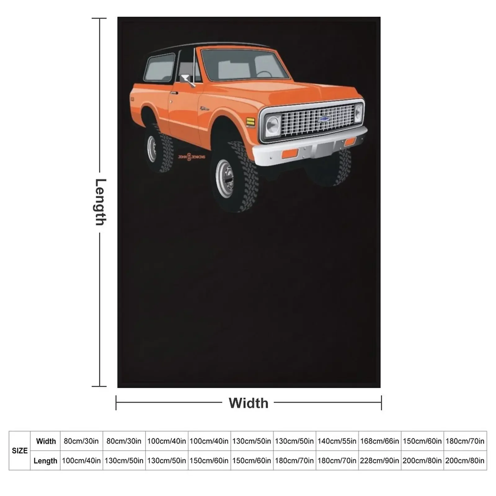 1971 K5 Blazer Orange Throw Blanket Personalized Gift Decoratives Fashion Sofas warm winter cosplay anime for winter Blankets