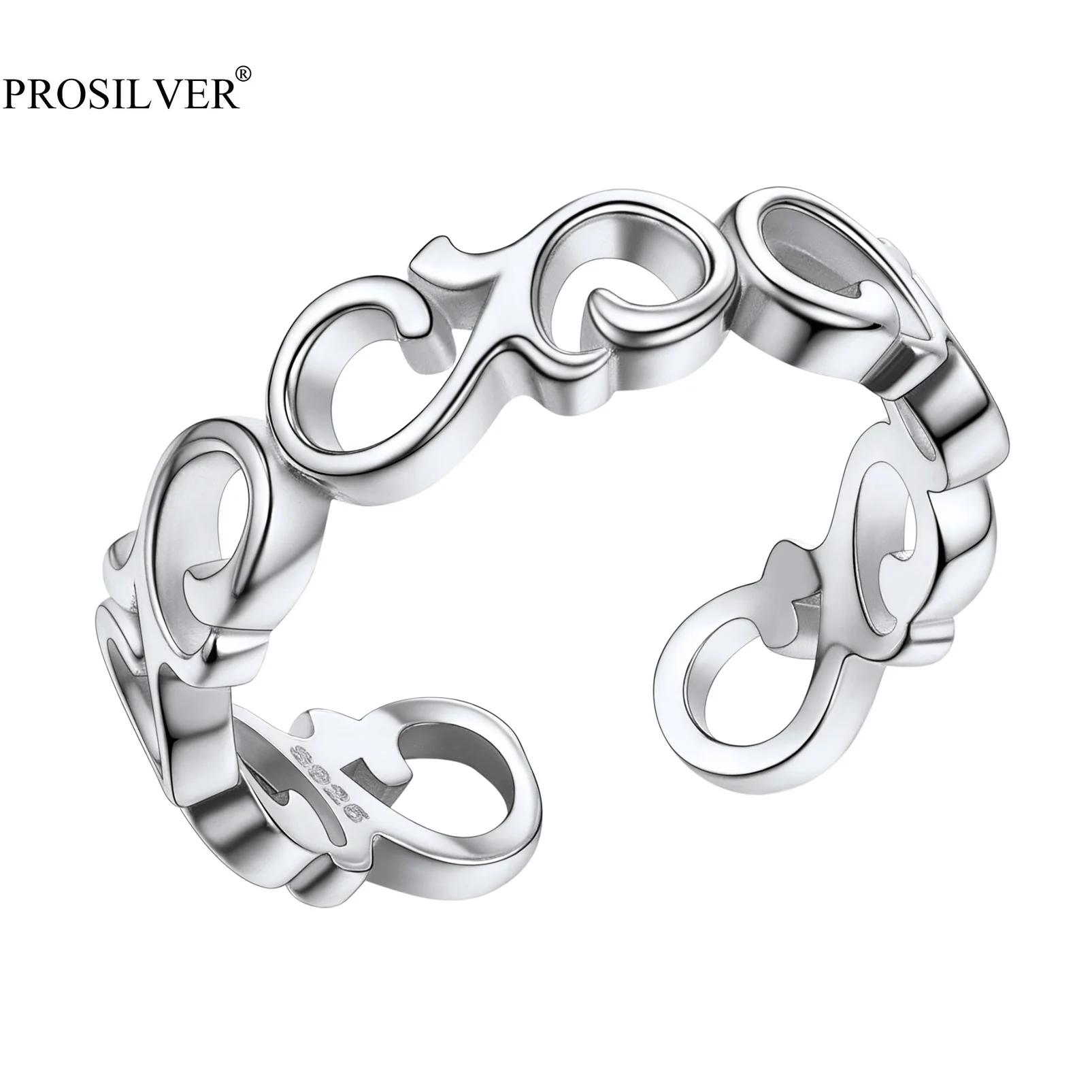 PROSILVER Womens Celtic Knot 925 Sterling Silver Thumb Knuckle Rings Wedding Band Stackable Vintage Ring Adjustable PYR15119B