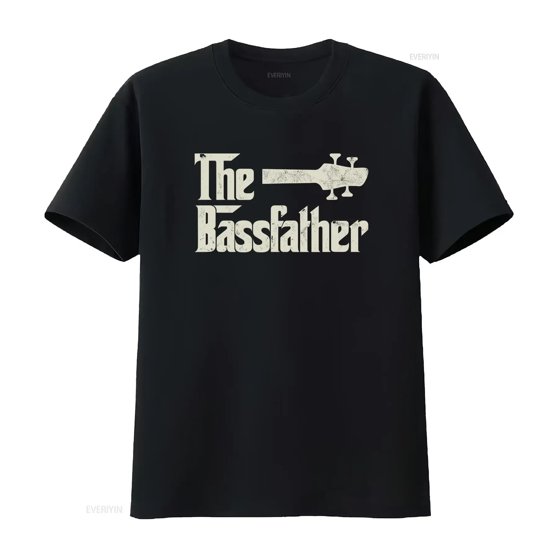 Maglietta Uomo Bass Guitar The Bassfather Design Pesante 180Gsm Stile Retro Divertente per Papà e Membri della Band Taglie