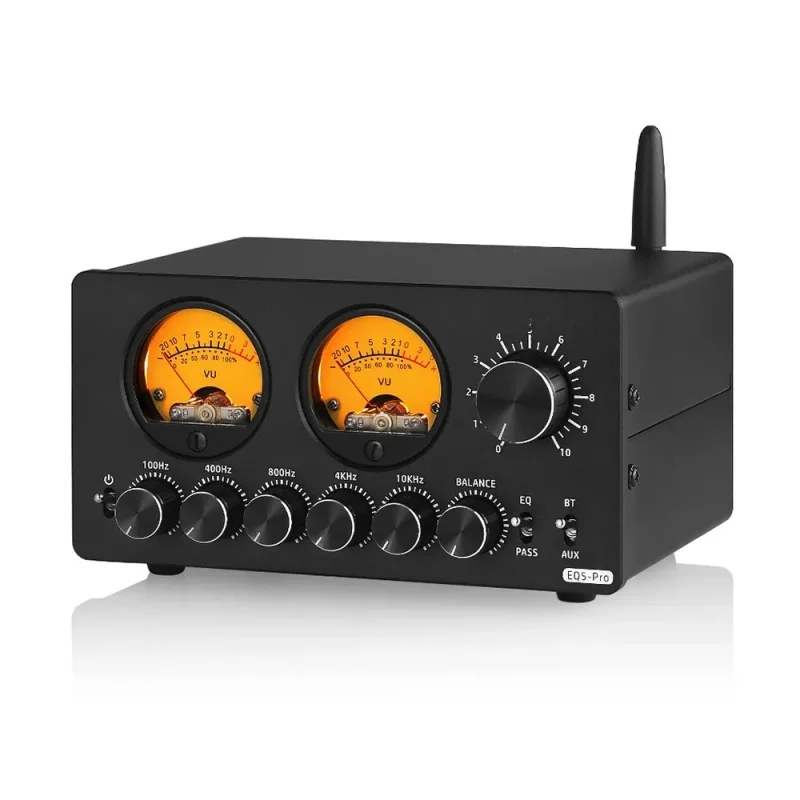 

EQ5 PRO 5-Band EQ Equalizer With Receiver 3.5Mm AUX Stereo Audio Bypass Balance Preamp/VU Meter