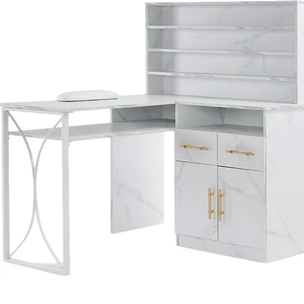 

CX L-shaped manicure table, multi-function manicure workbench with drawers and lockers