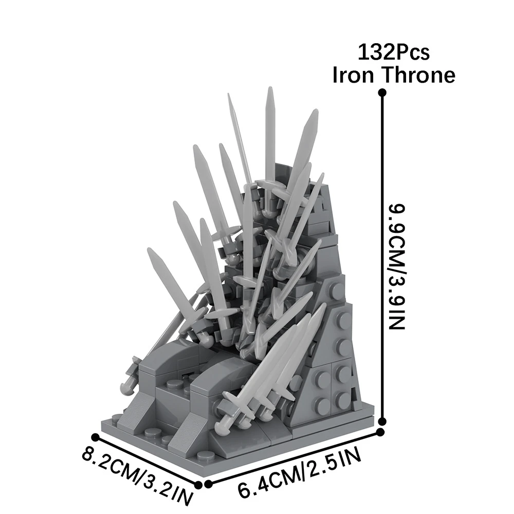 MOC Iron Throne Sword Chair Ancient Dragon Military City Building Blocks Classic Model Bricks Kits Sets Ideas Game