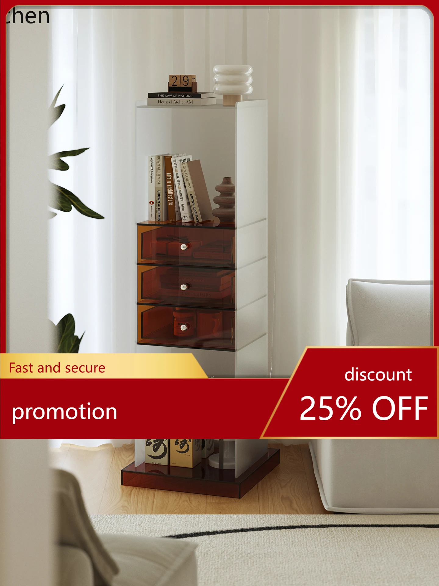 ZML Display Cabinet Bookshelf Home Use Figurine Storage Rack Multi-layer Floor-standing Transparent Storage Cabinet