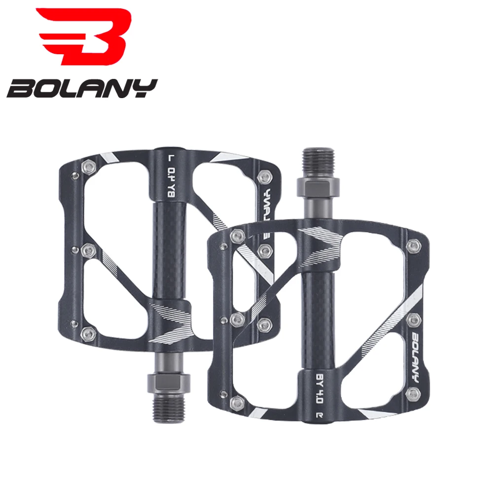 BOLANY 4.0 Aluminum Alloy Hollow Lightweight Bicycle Pedal Anti-slip 12 Nail MTB Pedals CNC 3 Bearing Pedal Bike Accessories