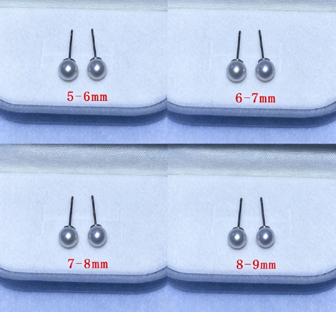 

Classic Earrings AAAA5-6/6-7/7-8/8-9mm Natural White Round Pearl Earrings 925s